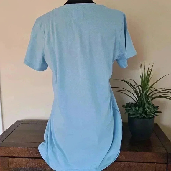 ❤️ New! Champion Logo Tee Medium 100% Cotton Light Blue Short  Sleeved T-shirt - Picture 3 of 9